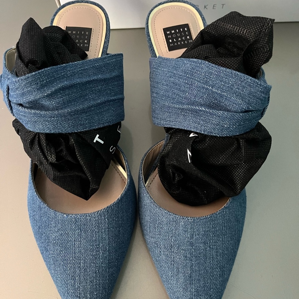 WHBM denim mules. Very popular sold out quickly size 10 worn once. - Picture 4 of 5